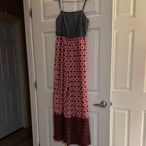 Cupshe brand    Women's Red and Black Patterned Jumpsuit with spaghetti straps.